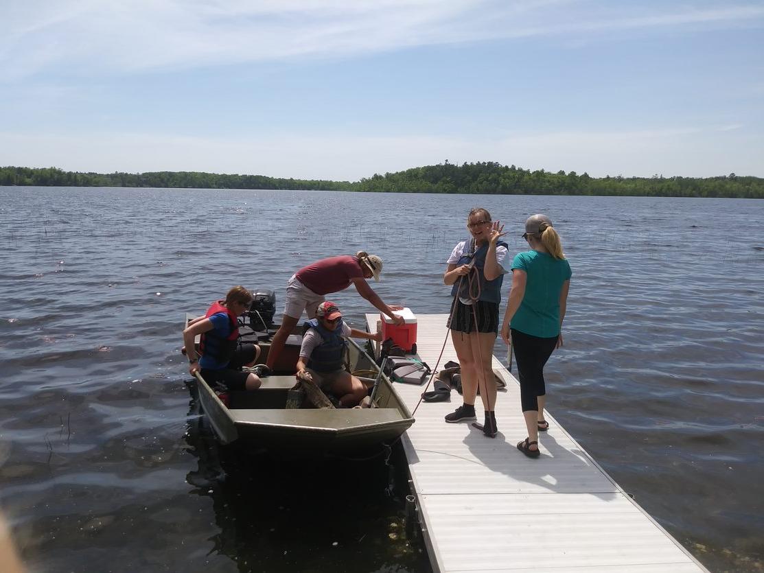 Students in a boat